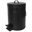 Black Galvanized Metal Pedal Waste Bin with Handles