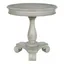 Avalon Hand Painted Round Gray Wood Accent Table