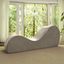 Beige Foam Armless Yoga Chaise Lounge with Removable Cover