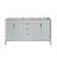 Modern Dove Gray 60" Double Solid Wood Freestanding Vanity Cabinet