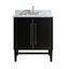 Mason 30" Black Solid Wood Vanity with Carrara Marble Top