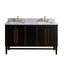 Mason 61" Black and Gold Double Vanity with Marble Top