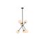 Axl 24'' Black and Brass Sputnik Chandelier with White Glass Shades