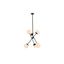 Sleek Zigzag 6-Light Sputnik Chandelier with Black Iron and White Glass