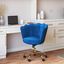 Modern Blue Velvet Task Chair with Gold Swivel Base