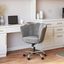 Kaylee Gray Velvet Seashell Swivel Task Chair with Chrome Accents