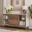 Troy 60" Brown and White Sideboard with Glass Doors