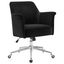 Retro Black Velvet Swivel Desk Chair with Adjustable Height