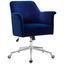 Peyton Retro Blue Velvet Swivel Adjustable Desk Chair