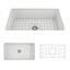 Matte White Fireclay Farmhouse Drop-In Single Bowl Sink