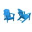 Pacific Blue Folding Poly Adirondack Chair Set with Square Arms