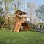 Endeavor II Cedar Swing Set with Gray Wave Slide