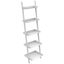 White 67" Modern 5-Tier Leaning Ladder Bookcase