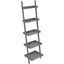 Gray 67" 5-Tier Wood Leaning Ladder Bookcase