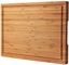 Large Bamboo Cutting Board with Juice Grooves and Handles