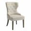 Beige Linen Upholstered Tufted High Back Side Chair