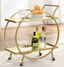 Odessa Gold Metal Bar Cart with Glass Shelves