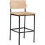 Transitional Pine Wood & Metal Bar Stool in Natural Brown