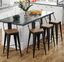 Black Metal and Wood 26" Swivel Backless Bar Stools Set