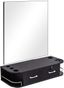 Black Particle Board Wall Mount Styling Station with Mirror