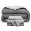 Twin XL Light Grey Reversible Down Alternative Microfiber Bedding Set