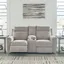 Ash Gray Fabric Power Reclining Loveseat with Cup Holder