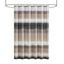 Taupe and Black Watercolor Stripe Shower Curtain with Liner