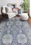 Dark Blue Synthetic 4'x6' Transitional Easy-Care Area Rug