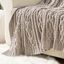 Battilo Light Grey Knitted Chenille Throw Blanket, 51" x 67"