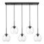 Baxter Contemporary Black Iron Frame Pendant with Clear Glass Shades