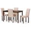 Modern Beige 5-Piece Dining Set with Ergonomic High-Back Chairs