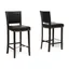 Aries Black Faux Leather Modern Barstool with Silver Nailhead Trim - Set of 2