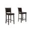 Set of 2 Dark Brown Faux Leather Bar Stools with Nail Head Trim