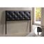 Black Faux Leather Tufted Full Headboard with Wood Frame