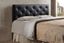 Black Faux Leather Tufted Full Headboard with Wood Frame