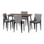 Bishop Industrial Gray Fabric and Metal 5-Piece Dining Set