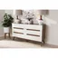 Calypso Mid-Century White and Walnut 6-Drawer Dresser