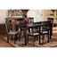 Dallas Dark Brown Wood and Grey Fabric 7-Piece Dining Set