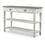 Dauphine Distressed White and Natural Wood Console Table with Storage