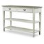 Dauphine Distressed White and Natural Wood Console Table with Storage