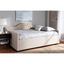 Light Beige Full Size Upholstered Daybed with Tufted Headboard