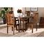 Elodia Walnut Brown 5-Piece Wood Dining Set with Geometric Cut-Out Chairs