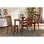 Walnut Brown Wood 5-Piece Dining Set with Cut-Out Backrest Chairs