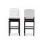 White Faux Leather Button Tufted Swivel Bar Stools Set