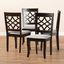 Gray Upholstered Oak Wood Dining Chairs with Cut-Out Back, Set of 4