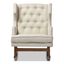 Light Beige Walnut Wingback Rocking Chair