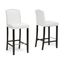 Libra White Faux Leather Modern Bar Stool with Nail Head Trim