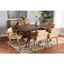 Marcena Walnut Brown 7-Piece Dining Set with Beige Imitation Leather Chairs