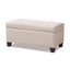 Michaela Beige Tufted Upholstered Storage Ottoman 18x17 in