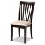 Minette Walnut Brown Wood & Sand Leather Upholstered Dining Chair